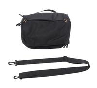 Dilwe Four Fold Electronics Travel Organizer, Velvet Lined with 19 Pockets for Cables Chargers Game Console Tablet, Magnetic Closure and Adjustable Strap (Black)