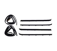 Dilwe Front Door Window Weatherstrip Kit Sweep Felt Trim Seal with Metal Reinforced Felt and Rubber Run Channel Seals Easy Install for C1500 K1500 C10 K10 1981 to 1991