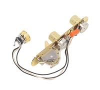 Dilwe Fully Loaded Guitar Control Plate, 3 Way Volume Tone Controls Plate, Telecaster Replacement with Harness for Electric Guitar (Gold)