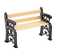 Dilwe Garden Village Patio Bench, Not Easy to Crack, Break or Weather, Dollhouse Miniature Furniture Chair Doll Toy Accessory, A Combination of Modern and Old Fashion