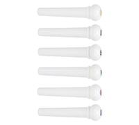 Dilwe Guitar bridge pins, 6pcs plastic acoustic guitar pegs for improved response clarity sustain, with shiny easy clean design, for acoustic classical ukulele stringed