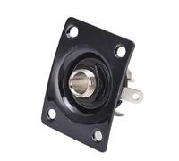 Dilwe Guitar Output Jack Plate, Metal Easy Install Compact Socket for Electric Guitars, Fits Telecaster for Home Practice and Performance (Black)