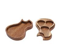 Dilwe Guitar Pick Box, Wooden Storage Holder for Guitar Picks with Pattern Design, Solid Wood Guitarist Music Lovers