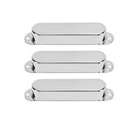 Dilwe Guitar Pickup Covers, 3Pcs Copper Electric Guitar Single Coil Pickup Cover for Replacement (Silver)