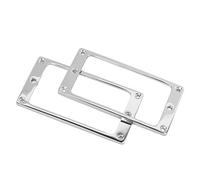 Dilwe Guitar Pickup Frame Zinc Alloy Humbucker Pickup Frame 2PCS Flat 4x4mm Mounting Ring Cover for Electric Guitar Repair Replacement and Installation (Silver)