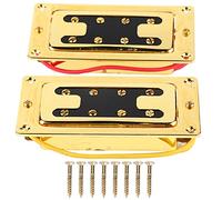 Dilwe Guitar Pickups, 2 Pcs Alnico5 Brass Pickup with 12K Resistance, 6 Magnetic Columns for Electric Guitars 8 Magnetic Columns for Electric Bass (Gold)