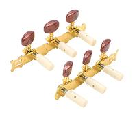 Dilwe Guitar Tuning Pegs, Machine Heads Tuner Set Golden Agate Handle 14:1 Gear Ratio for Classical Guitars
