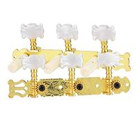 Dilwe Guitar Tuning Pegs, White Flower Design Machine Heads with Gears for Classical Guitar Maintenance Replacement