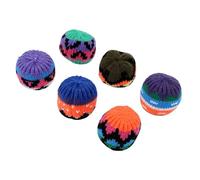 Dilwe Hand Made Knitted Footbag Set, 6PCS Multicolored Crochet Juggling Balls for Kids Adults Agility Training with Plastic Pellets