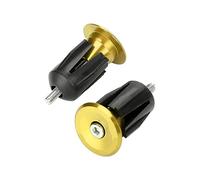 Dilwe Handlebar End Cap, 1 Pair Aluminum Alloy Bike Bicycle Handlebar Handle Grip Bar End Plug Parts(Yellow)