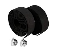 Dilwe Handlebar Tapes, 2pcs Cycling Road Bike Handlebar Tapes Bicycle Handlebar Grip Wrap Tape + 2 Bar Plugs(black)