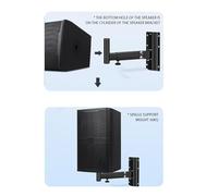 Dilwe Heavy Duty Speaker Stand, Wall Mount Speaker Brackets for Large, 110lb Capacity, Thickened Metal Plate, 1 Pair, 25-33cm Extension Length, Black, 25 * 13.7cm Size, for