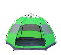 Dilwe Hexagonal Camping Tent, 8 Person Instant Automatic Pop Up Camping Tent, Double Layer (Green)