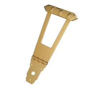 Dilwe Jazz Guitar Bridge, Trapezoid Tailpiece Zinc Alloy Chrome Plated 6 String for Archtop Semi Hollow Electric Guitar (Gold)