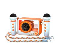 Dilwe Karaoke Machine with 2 Wireless Mics Portable Speaker 5.3 for Home Party ABS Material 650mAh Battery Outdoor Camping Travel Mini KTV Speaker System (Dual Microphone)