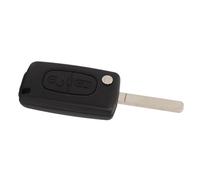Dilwe Key Fob Case ABS Metal Flip Remote Key Shell 2 Button CE0536 with Battery Holder Folding Design for 107 207 307 308 SW 407 607 and Berlingo C4 GRAND (Unslotted Blade CE0536-VA2)