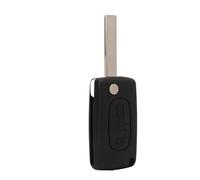Dilwe Key Fob Case ABS Metal Flip Remote Key Shell 2 Button CE0536 with Battery Holder Folding Design for 107 207 307 308 SW 407 607 and Berlingo C4 GRAND (Slotted Blade CE0536-HU83)