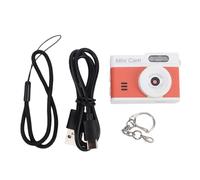 Dilwe Keychain Camera, 1080P Digital Photo Keychain with LED Fill Light 0.96inch HD Screen for Life Records (White Orange)