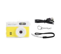 Dilwe Keychain Camera, 1080P Digital Photo Keychain with LED Fill Light 0.96inch HD Screen for Life Records (White Yellow)