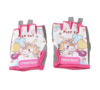 Dilwe Kids Cycling Gloves Half Finger Bike Gloves with Microfiber Palm and EVA Padding Breathable Non Slip Shock Absorbing Cycling Mitten for Boys Girls Skating Scooter (Pink)