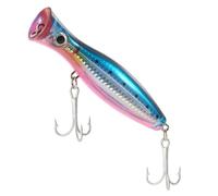 Dilwe Large Hard Fishing Popper Fishing with 3D Eyes for Salt Water with Water Red 12 Cm / 45 G (Black Blue)