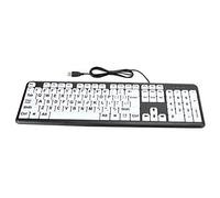 Dilwe Large Print Keyboard, Wired, 104 Keys, USB, Black, Accessible, Elderly, Visually Impaired, Seniors