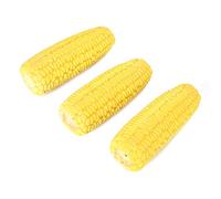 Dilwe Latex Yellow Sounding Corn Dog Toy for Teeth Cleaning and Interactive Training for Dogs, 3PCS 4.72inch for Pets Alone At Home