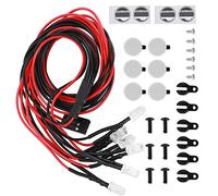 Dilwe LED Roof Luggage Rack Lights, Round Lampshade for RC Car, Stylish Design Enhance Simulation Effect, with 4LED 6LED Options, Fit for SCX10 II 90046 90047 1 10 RC (6LED)