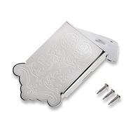 Dilwe Mandolin Tailpiece Bridge, Mandolin Guitar Tailpiece with Screws for 8 String Mandolin Guitar Musical Instrument Part(Silver)