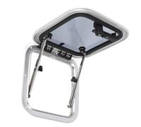 Dilwe Marine Porthole Window, Aluminum Alloy Square Deck Window 15 X 15in with Support Rod Locking Handle 90 Degree Opening for Yacht RV Boat Retrofit