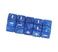 Dilwe Math Operation Dices, Engraved Plus Minus Symbols Classroom Set of 20 for Kids Learning Early Math Skills (Blue)