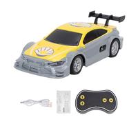 Dilwe MIni RC Drift Car, 1:43 Scale with APP Control Function with 2.4G Controller for Kids, Alloy Remote Control Racing Car Toy with Type C Charging Cable for Indoors and Outdoors (Yellow)