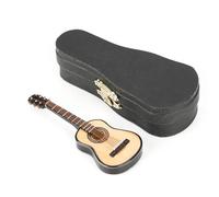 Dilwe Miniature Wooden Guitar Model, Handmade Lifelike Decor for Home Office with Stand and Box, Perfect Guitar Gifts for Men