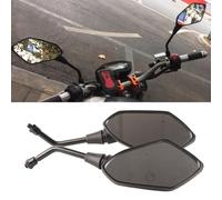 Dilwe Motorcycle Rearview Mirror Pair Black ABS Shell Glass Mirror Iron Pole 8mm 10mm Universal Wing for Scooters Street Bikes Sports Motorcycles Electric Cars (10mm)
