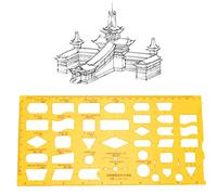 Dilwe Multifunctional Architectural Design Drawing Template, Plastic with Improved Toughness for Architecture Measurement and Geometric Patterns (4351)