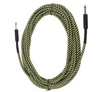 Dilwe Musical Instrument Cable 10Meter Braided Guitar Cord with Metal Plated Plugs for Bass Professional Audio Equipment Copper Core High Conductivity (Yellow)