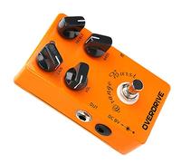 Dilwe Overdrive Pedal, 4 Knob Controls for Gain Treble Volume Bass, Aluminum Alloy Shell with High Strength, for Electric Guitar Effect Pedal