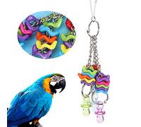 Dilwe Pet Colorful Plastic Nipple Ring Swing Toy for Biting and Chewing Non- Material for Small to Medium Birds