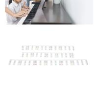 Dilwe Piano Notes Label, Removable 88 Keys Reusable Silicone Glow in Dark Piano Stickers Guide with Clear Markings for Beginners (Colorful)