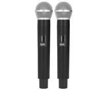 Dilwe Professional Wireless Microphone Set of 2 Rechargeable Karaoke Microphone System for Performance, ABS, Metal, for Indoor and Outdoor Karaoke Meetings