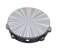 Dilwe Radiant Tambourine, Clear Sound, Birch Wood, 10 Inch, for Adults, Church, Party, KTV (10 Inch)