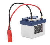 Dilwe RC Battery Low Voltage Alarm, LED Display with Adjustable Voltage Setting and Buzzer Alert, for 1/8 1/10 Remote Control Car SCX10 (White)