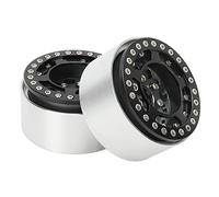 Dilwe RC Beadlock Wheels, Aluminum Alloy 1.9 Inch RC Beadlock Wheel Rims Lock Tire Design for Climbing Car(Titanium