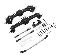 Dilwe RC Car Front and Rear Axle Upgrade Replacement Kit, Increased Ground Clearance for Axial SCX10 II 1/10 Scale RC Crawler (Black)