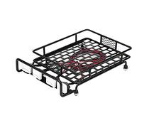 Dilwe RC Car Roof Rack, Large Size Roof Rack Luggage Carrier With Quadrate LED Light for Axial SCX10 1/10 RC Crawler Car(4 White Light Color)