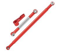 Dilwe RC Car Steering Rod, Aluminum Alloy Pull Rod Steering Servo Link for MN86K 1/12 RC Car (Red)