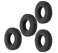 Dilwe RC Car Tire, 4Pcs 20mm RC Rubber Tire with Sponge Width Crushed Stone Pattern Tyre Compatible with Tractor Truck 1/14 RC Car Black