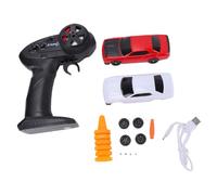 Dilwe RC Drift Car, 1:43 Scale 2.4G APP Dual Control Interchangeable Tires and Body Shells with Gyro and LED Lights (Red)