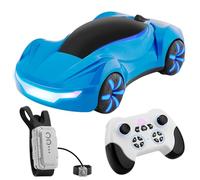 Dilwe RC Drift Car, 2.4G 360° Rotating Dual Control Y19 Remote Control Car with Spray and Light for Upgrade (Blue)
