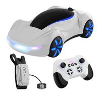 Dilwe RC Drift Car, 2.4G 360° Rotating Dual Control Y19 Remote Control Car with Spray and Light for Upgrade (White)